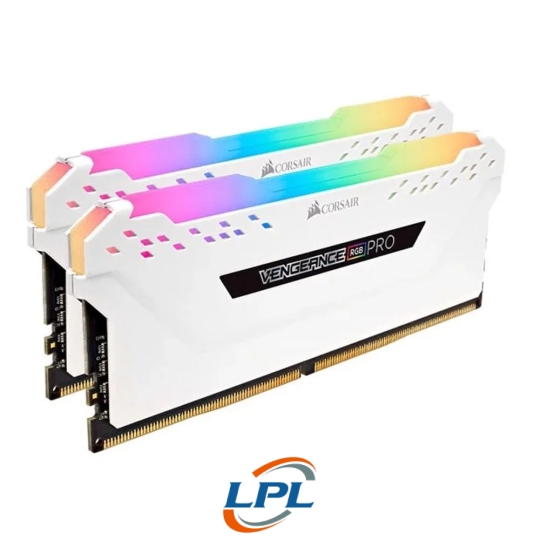 Ram PC Corsair Vengeance RGB Pro 16GB DDR4 3200Mhz (CMW16GX4M2E3200C16W) (Tản nhiệt, 2x8GB, white)