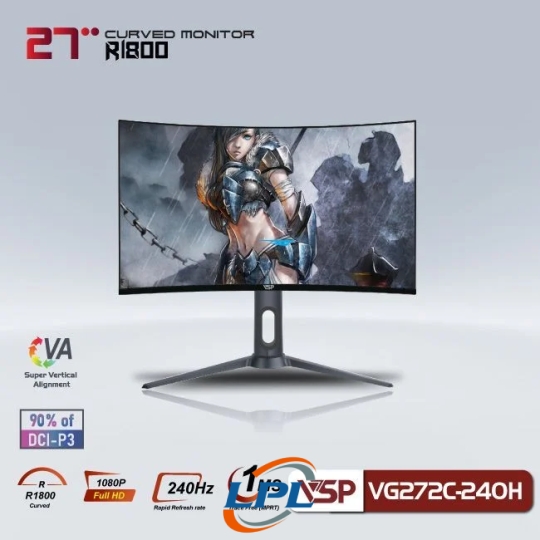 Màn hình Gaming VSP VG272C-240H | 27 inch, Full HD, VA, 240Hz, 1ms, cong