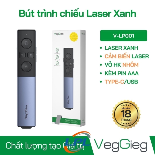 Bút trình chiếu cảm biến laser xanh- V-LP001