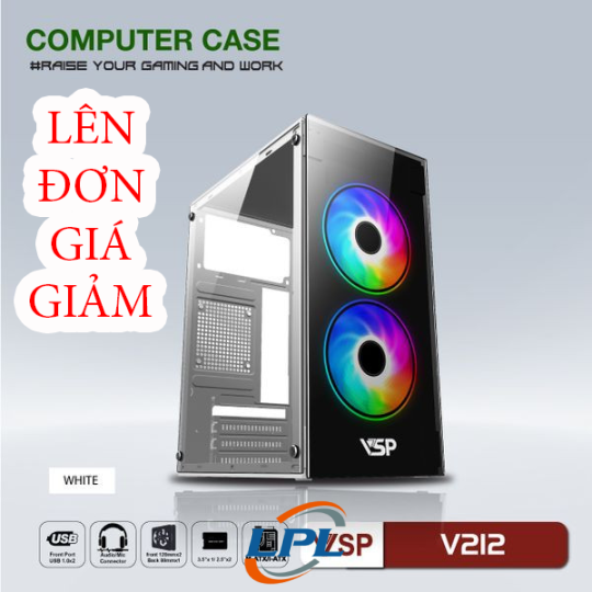 Case VSP V212 Kính Cường Lực (Case chưa có Fan) MÀU TRẮNG