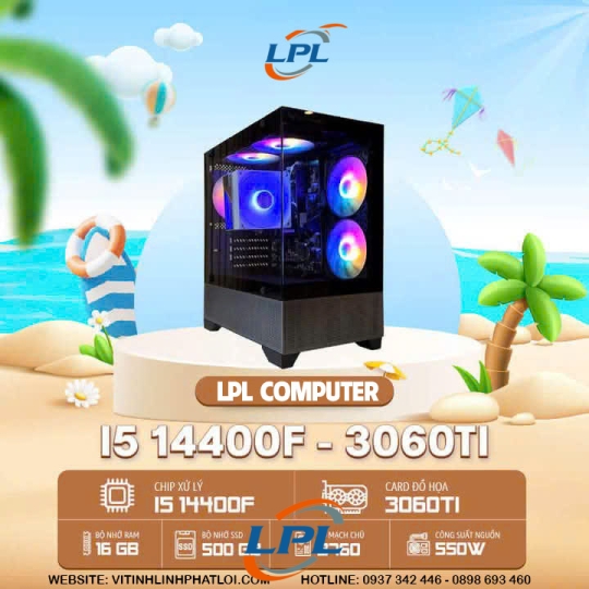 PC Gaming (B760/I5-14400F/16GB/RTX3060TI-12G/500G)