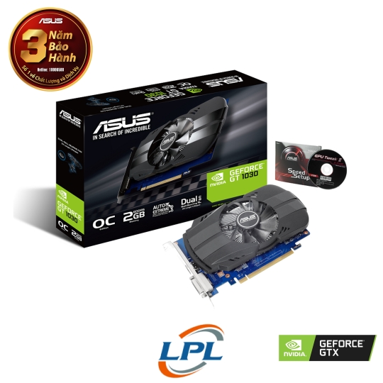 Card màn hình VGA ASUS GT 1030 2GB GDDR5 Phoenix OC Edition (PH-GT 1030-O2GB)
