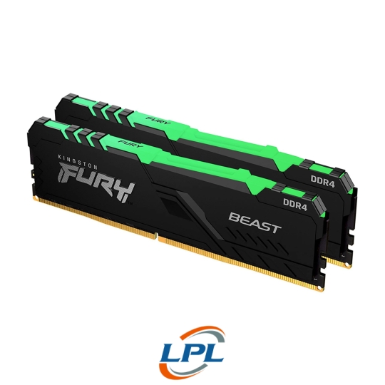 Ram Kingston Fury Beast RGB 32GB | 2 x 16GB, DDR4, 3200MHz (KF432C16BBAK2/32)