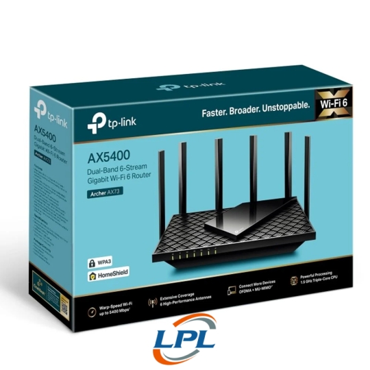 Router Wifi 6 Archer AX73 Băng Tần Kép Gigabit AX5400 (6 Anten)