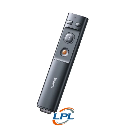 Bút trình chiếu Baseus Orange Dot AI Wireless Presenter (Laser đỏ) Grey (WKCD020013) (Pin sạc)