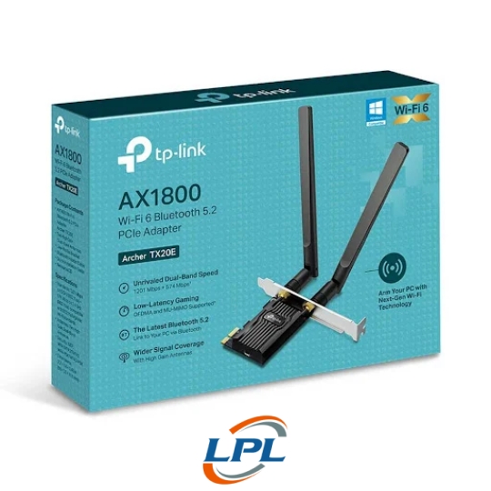 Thiết bị thu sóng / Card Wi-Fi AX1800 Wi-Fi 6 Bluetooth 5.2 PCIe Adapter TPLINK Archer TX20E (0152502414)