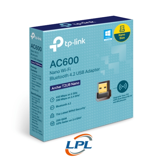 Bộ chuyển đổi USB WiFi Nano Bluetooth 4.2 AC600 TP-Link Archer T2UB Nano