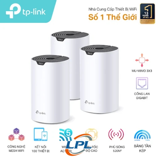 Hệ thống Mesh WIFI 5 AC1900 TP-Link Deco S7 (3-pack)