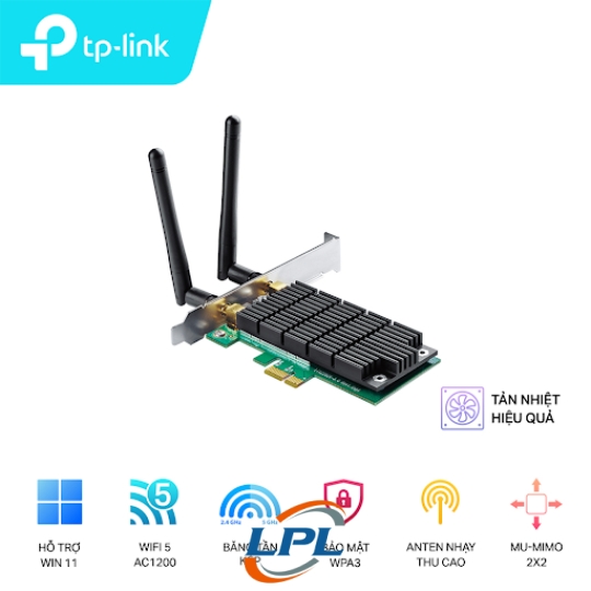 Card mạng không dây TPLink T4E PCI Express Wi-Fi AC1200