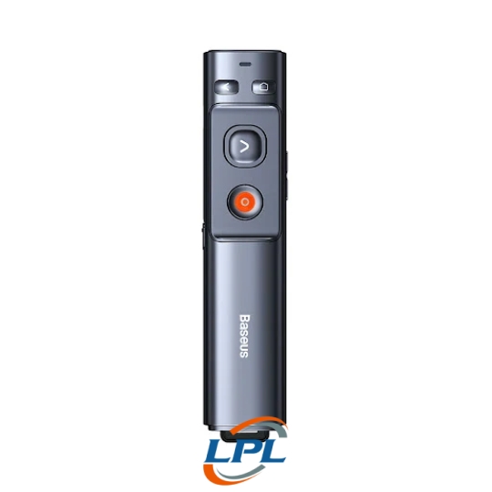 Bút trình chiếu Baseus Orange Dot Wireless Presenter (Laser xanh lục) Grey (WKCD010013) (Pin sạc)