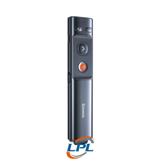 Bút trình chiếu Baseus Orange Dot Wireless Presenter (Laser xanh lục) Grey (WKCD010013) (Pin sạc)