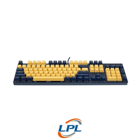 Bàn phím cơ gaming có dây Rapoo V500 Pro màu vàng xanh (Yellow Blue) (Blue switch)