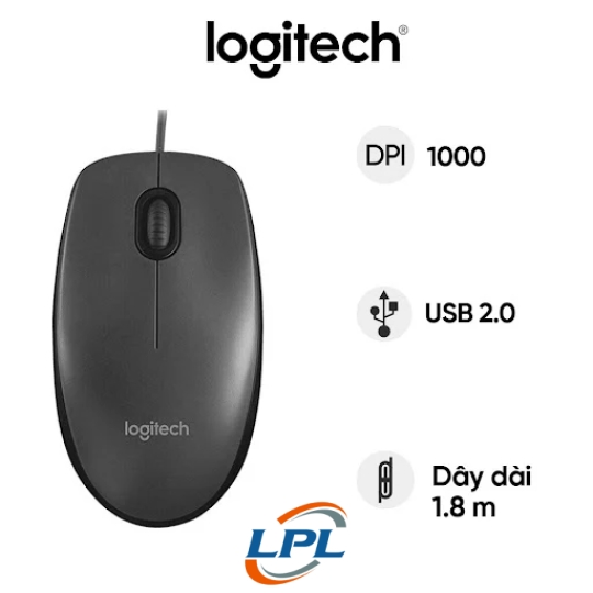 Chuột máy tính Logitech M90 (Xám Đen)