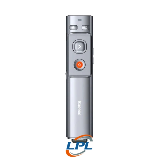 Bút trình chiếu Baseus Orange Dot Wireless Presenter (Laser đỏ) Grey (ACFYB-0G) (Pin AAA)