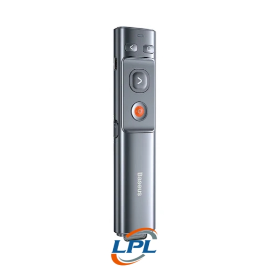 Bút trình chiếu Baseus Orange Dot Wireless Presenter (Laser đỏ) Grey (ACFYB-0G) (Pin AAA)
